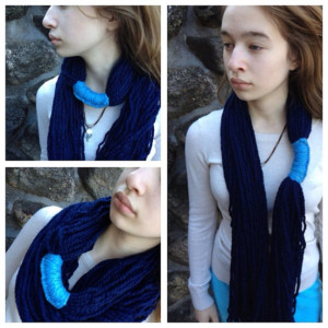 The Ithaca Infinity Scarf / cowl / crochet / knit in blues