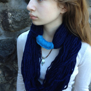 The Ithaca Infinity Scarf / cowl / crochet / knit in blues