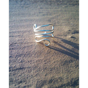 Silver Wire Looped Small Ear Cuff