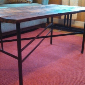 Wood and steel table
