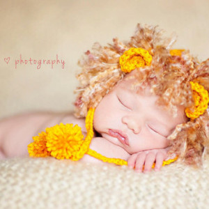 newborn baby lion hat photography prop