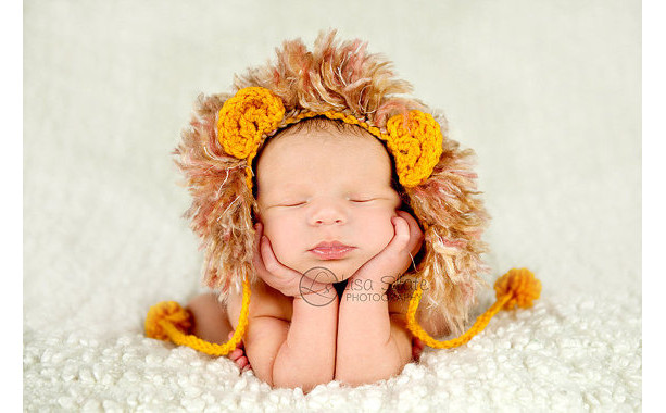 newborn baby lion hat photography prop