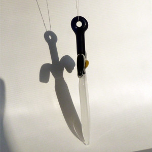 Handmade Glass Legend of Zelda Master Sword Pendant