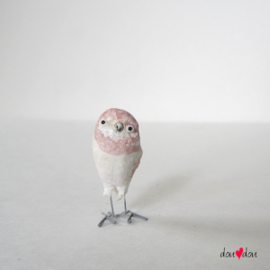 Miniature White Pink Owl