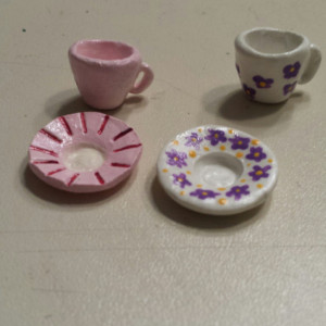 Dollhouse Miniature Clay Serving Items