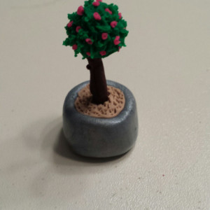 Dollhouse Miniature Clay Topiary Tree