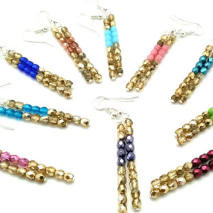 Simple Mod Earrings, Multicolor Dangles, Dainty Boho Earrings, Pastel Chic Earrings, Trendy Mod Earrings, Pastel Pink Gold