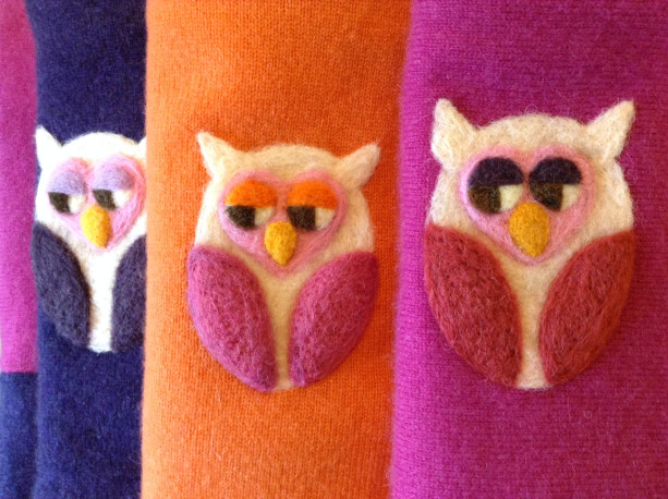 Felted Owl Cashmere Baby Blanket - made to order - you choose colors - heirloom quality made from upcycled cashmere sweaters