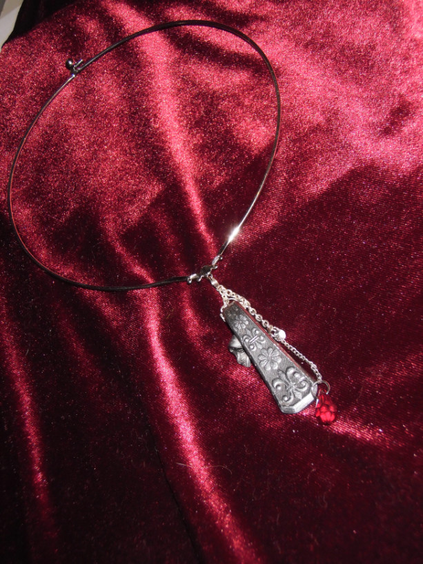 "Heiress" recycled utensil Charm Necklace