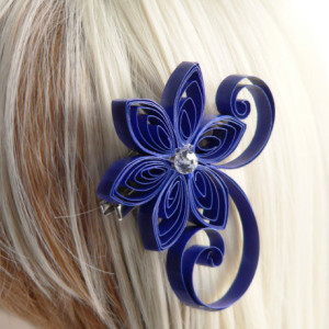 Bridesmaid Hair Accessory Pictured here in Royal Blue