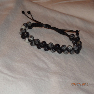 Black Silk Stone Shamballa Bracelet