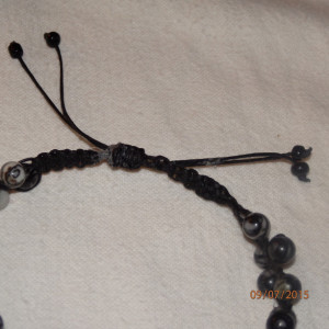 Black Silk Stone Shamballa Bracelet