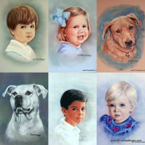 Custom Pastel portraits, all subjects, FREE shipping