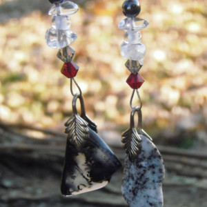  "Dark Forest" Stone Earrings and Bracelet Set