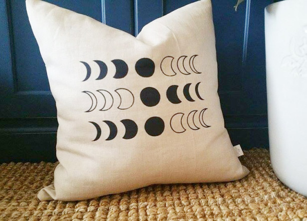 Moon Phase Accent Throw Pillow
