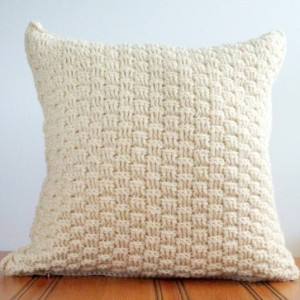 Wool Throw Pillow Cover 16x16, Rustic Cream Pillow Cover, Textured Throw Pillow, Rustic Home, Cream Pillow Cover, Beige Pillow