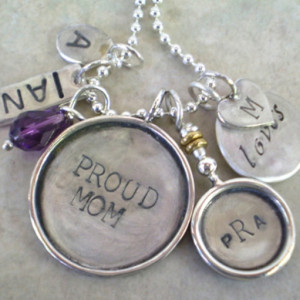 Proud Mom Cluster Necklace