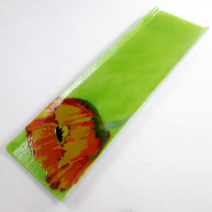 Handmade Fused Glass Hors D'oeuvres Tray with Poppy Design