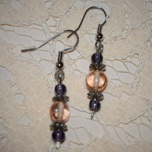 Pink and Purple Dangle Earrings