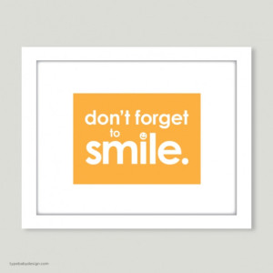 Don't Forget to Smile art print - for nursery or kids room