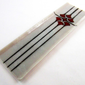 Handmade Fused Glass Hors D'oeuvres Tray with Rachlette Design