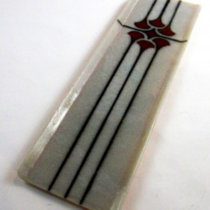 Handmade Fused Glass Hors D'oeuvres Tray with Rachlette Design