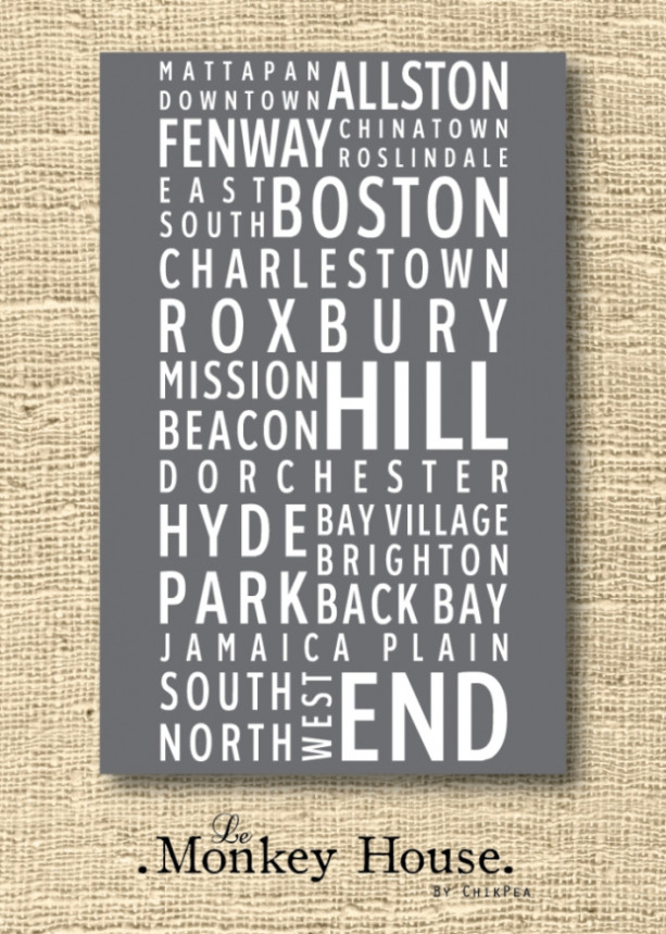 Boston Neighborhoods Poster