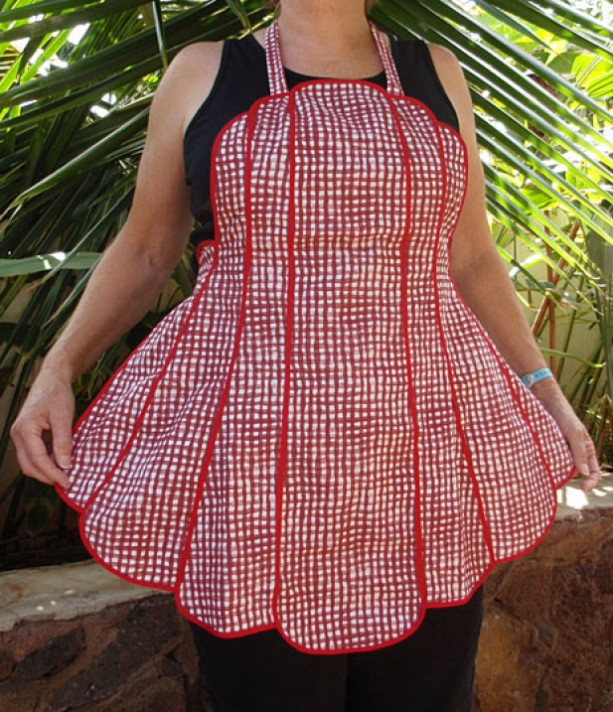 Red Gingham Vintage Style Apron