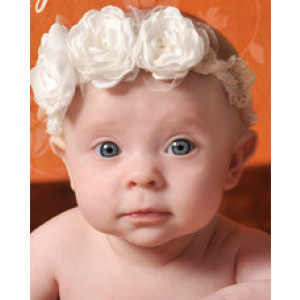 Newborn Headband, Baby Headband, Off-White Flower Headband, Infant Headband, Baby Flower Headband Photo Prop