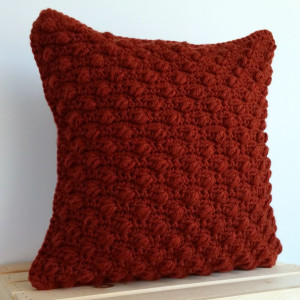 Rust Pillow Cover 16x16, Rust Throw Pillow Cover, Rustic Decor, Contemporary Decor, Textured Accent Pillow