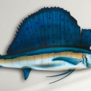 14" Sailfish Salt Water Game Fish Replica, Wall Mount, Decor, Nautical Art, Gift