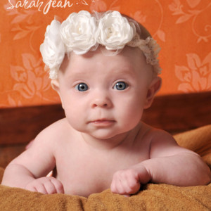 Newborn Headband, Baby Headband, Off-White Flower Headband, Infant Headband, Baby Flower Headband Photo Prop