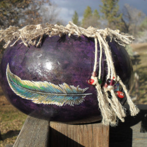 Hand Painted and Decorated Gourd