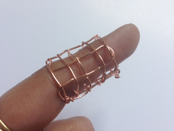 Wire mesh Rose gold ring wide band 32.00
