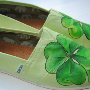 Hand Painted Toms in a Four Leaf Clover Design