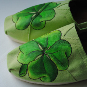 Hand Painted Toms in a Four Leaf Clover Design