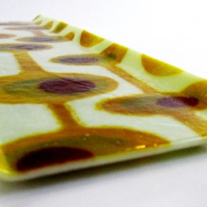 Handmade Fused Glass Hors D'oeuvres Tray with Sobra Design
