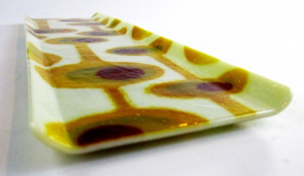 Handmade Fused Glass Hors D'oeuvres Tray with Sobra Design