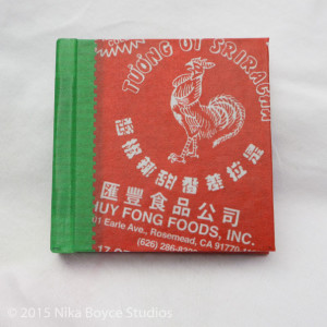 Sriracha Book - a hot little handmade keepsake blank sketchbook - hot sauce Collectible notebook journal diary gift red