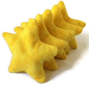 Star Bean Bags Bright Yellow Flannel (Set of 5) Educational Sensory Toys Homeschool (Includes US Shipping)