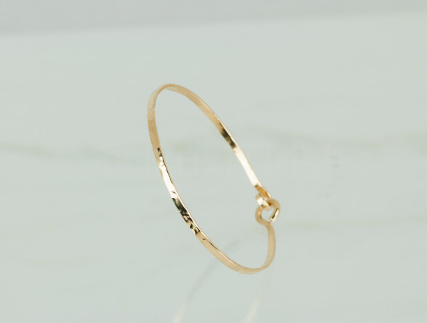Textured 2 mm Gold Fill Bangle Bracelet