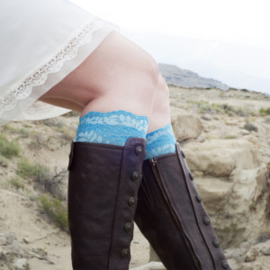 Turquoise Lace Boot Cuffs
