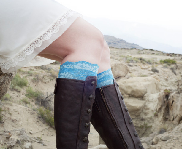Turquoise Lace Boot Cuffs