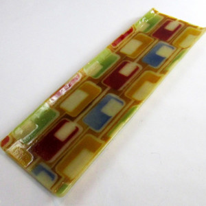 Handmade Fused Glass Hors D'oeuvres Tray with Torronte Design