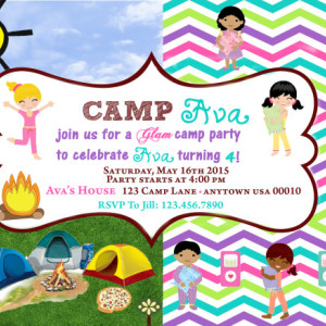 Camping Invitation, Camping, Invitations, Birthday, Glamping