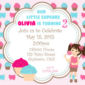 Cupcake Birthday Invitation, Cupcakes, Birthday, Invitation