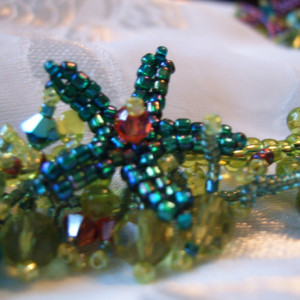 Green Lampwork Dolphin Starfish Ocean Coral Reef Jellyfish Clasp Necklace