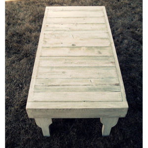 Reclaimed Wood Coffee Table in Antique White with Removable Legs