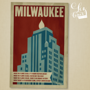 Milwaukee Gas Light Retro Poster Print
