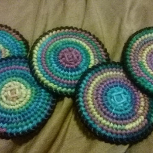 5 Rainbow Coasters